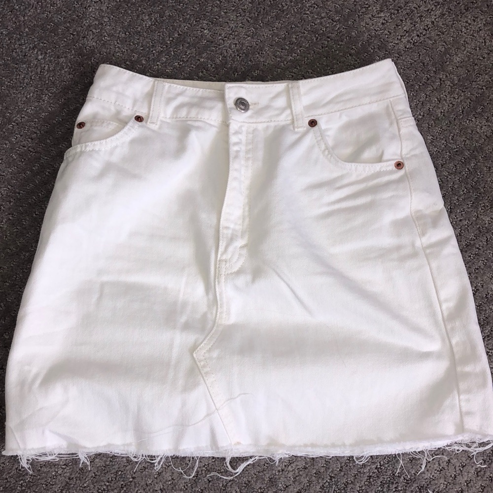 Top shop white denim skirt